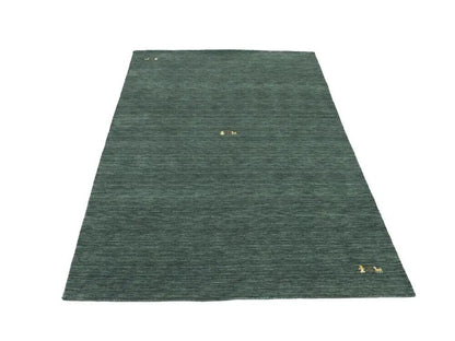 Handmade Dark Green Gabbeh Modern Rug Tribal
