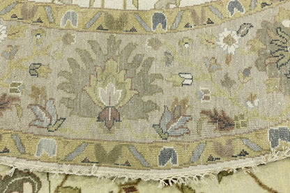 Hand-Knotted Cream Round Oushak Chobi Oriental