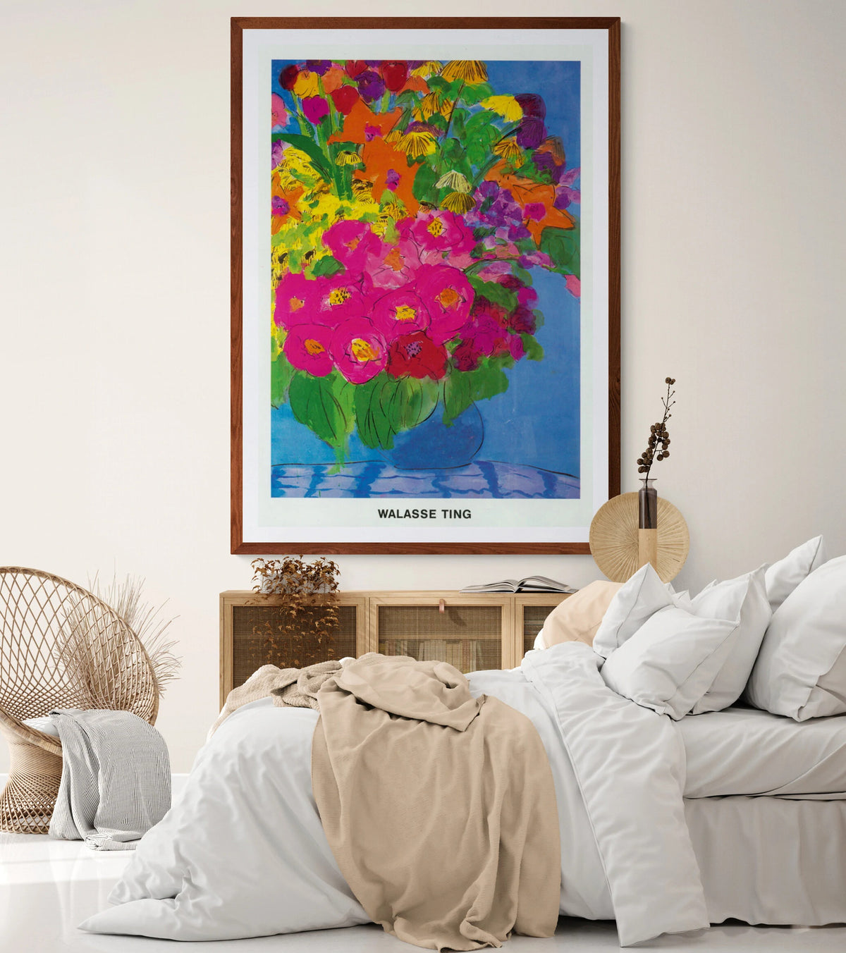 WALASSE TING The Colorful Bouquet of Flowers 62.25" x 43.25" Poster 1989 Contemp