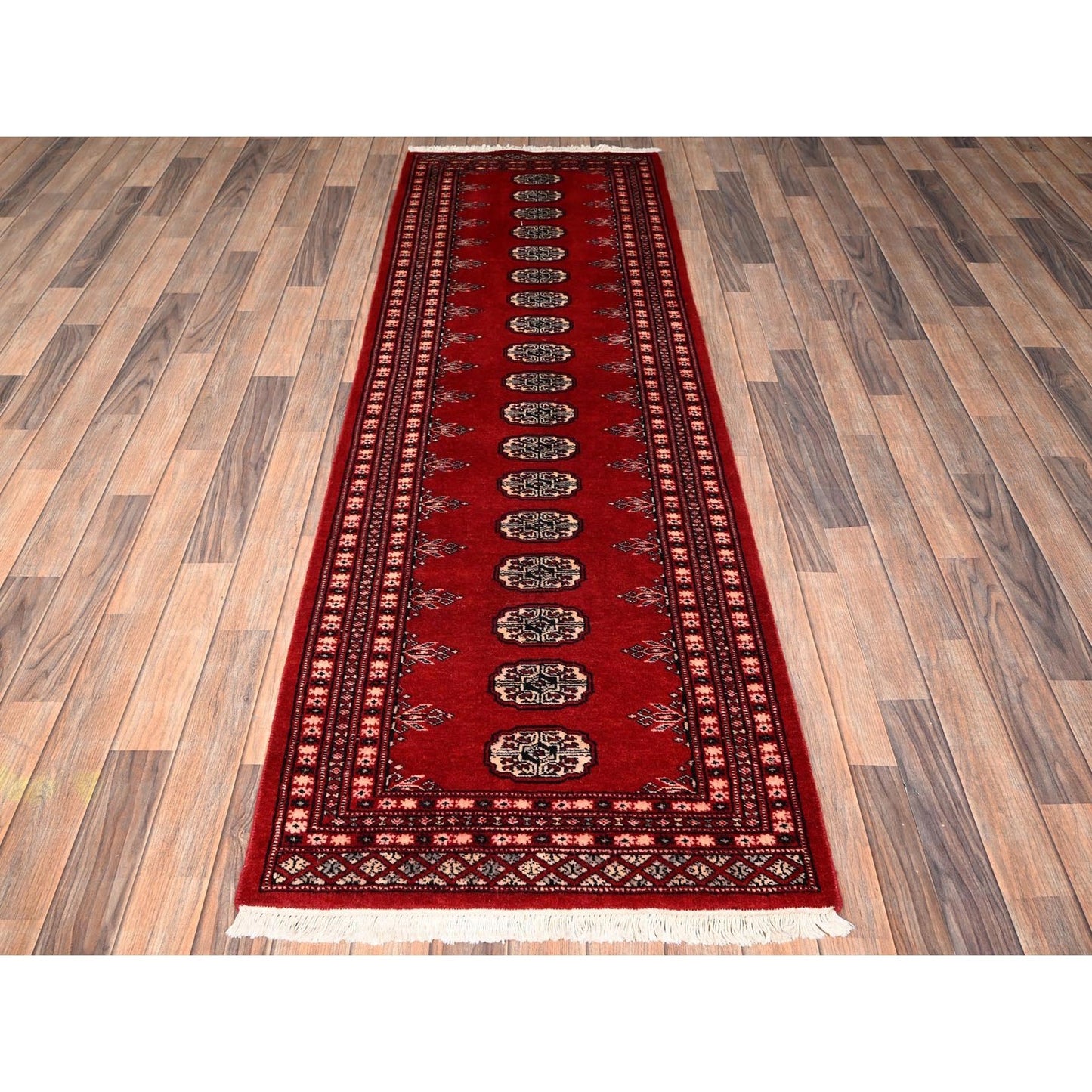 2'6"X8' Red Princess Bokara Tribal Medallions Rug Wool Hand Knotted Runner