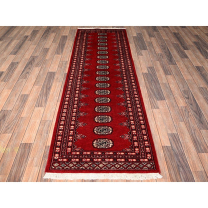 2'6"X8' Red Princess Bokara Tribal Medallions Rug Wool Hand Knotted Runner