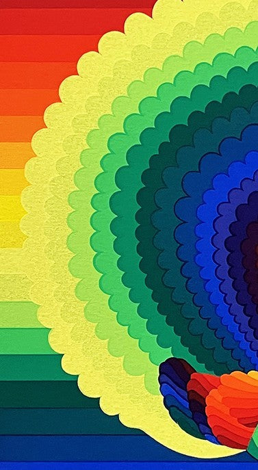 Ay-O (??) "Peacock I" 1976 Signed Silkscreen Rainbow Art 5/200 Fluxus Japan