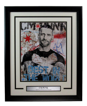 Cm Punk Wwe Wrestler Signed/Autographed 11X14 Photo Framed Beckett 198566