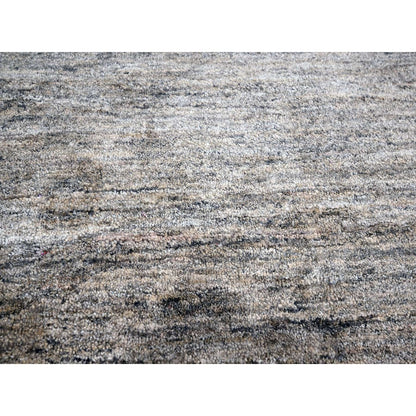 9'1"x11'10" Warm Taupe Plain Solid Design Pure Sari Silk Hand Knotted Rug