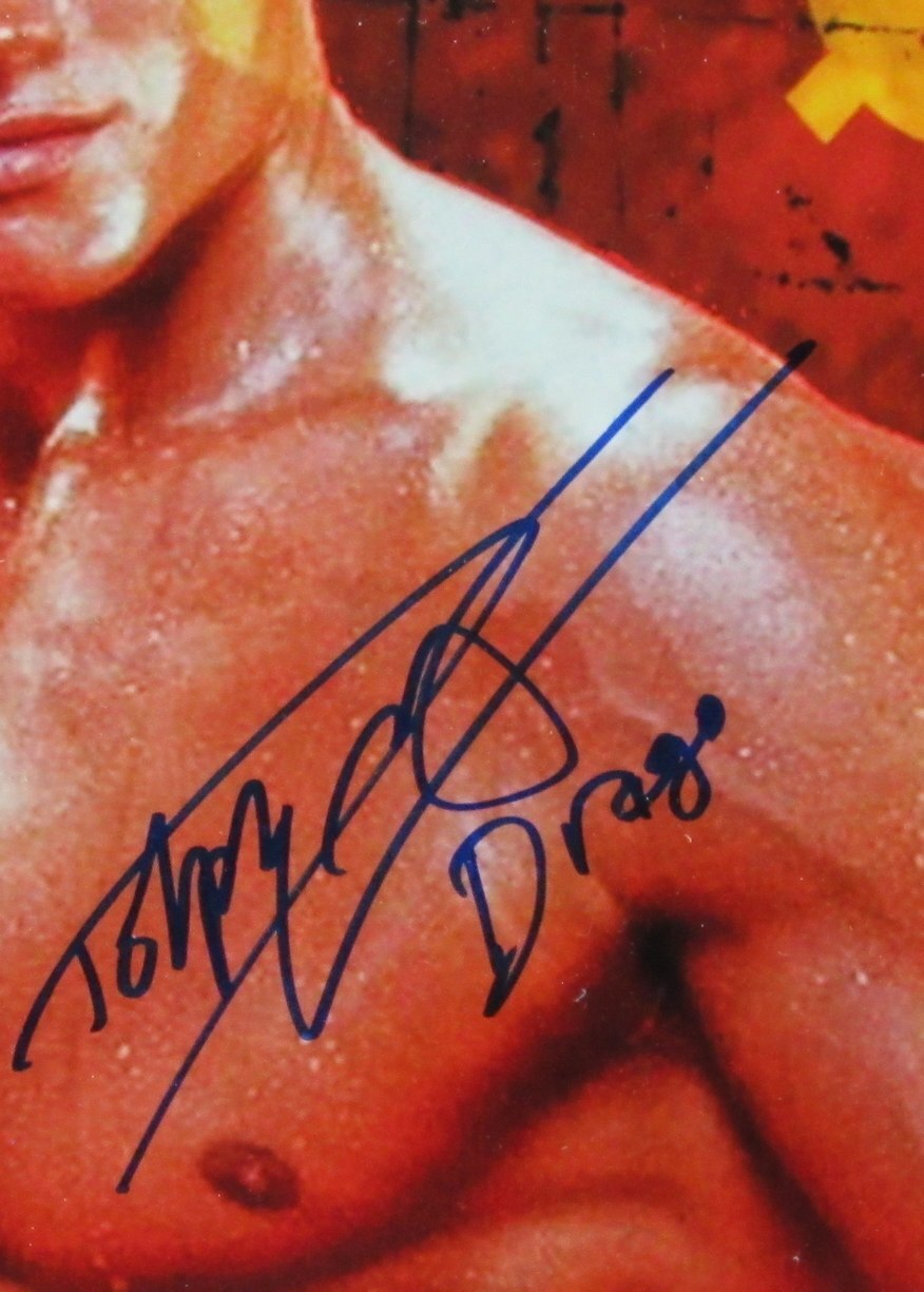 Dolph Lundgren Signed/Inscribed 16X20 Photo "Rocky Iv" Framed Jsa 186395
