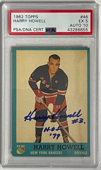 Harry Howell Autographed 1962-63 Topps Card #46 (Psa)