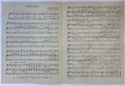 Perry Como Surrender Autographed Sheet Music (Jsa)