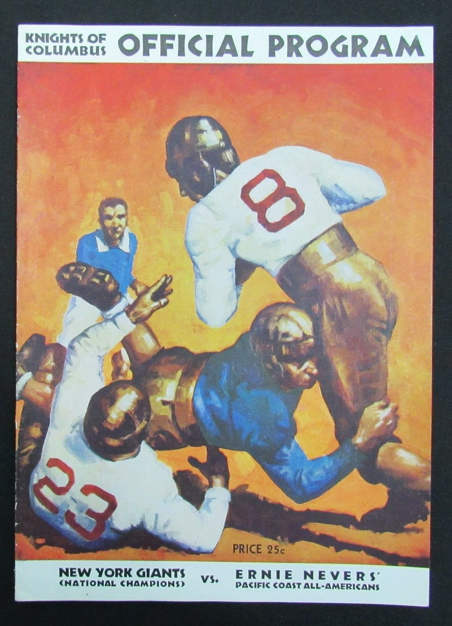 1935 Ny Giants Vs.Ernie Nevers' All-Americans Football Game Program 195520
