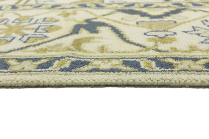 Handmade Oushak Oriental Rug Wool Carpet Floral