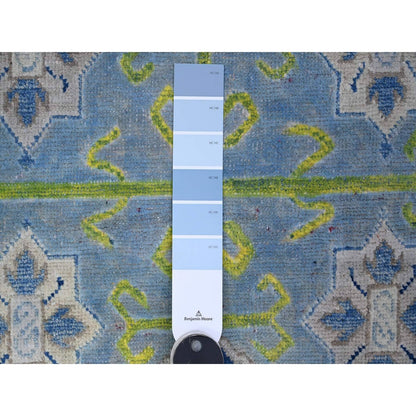 5'10"X8'10" Glaucous Gray Fusion Kazak Soft And Shiny Wool Oriental Rug