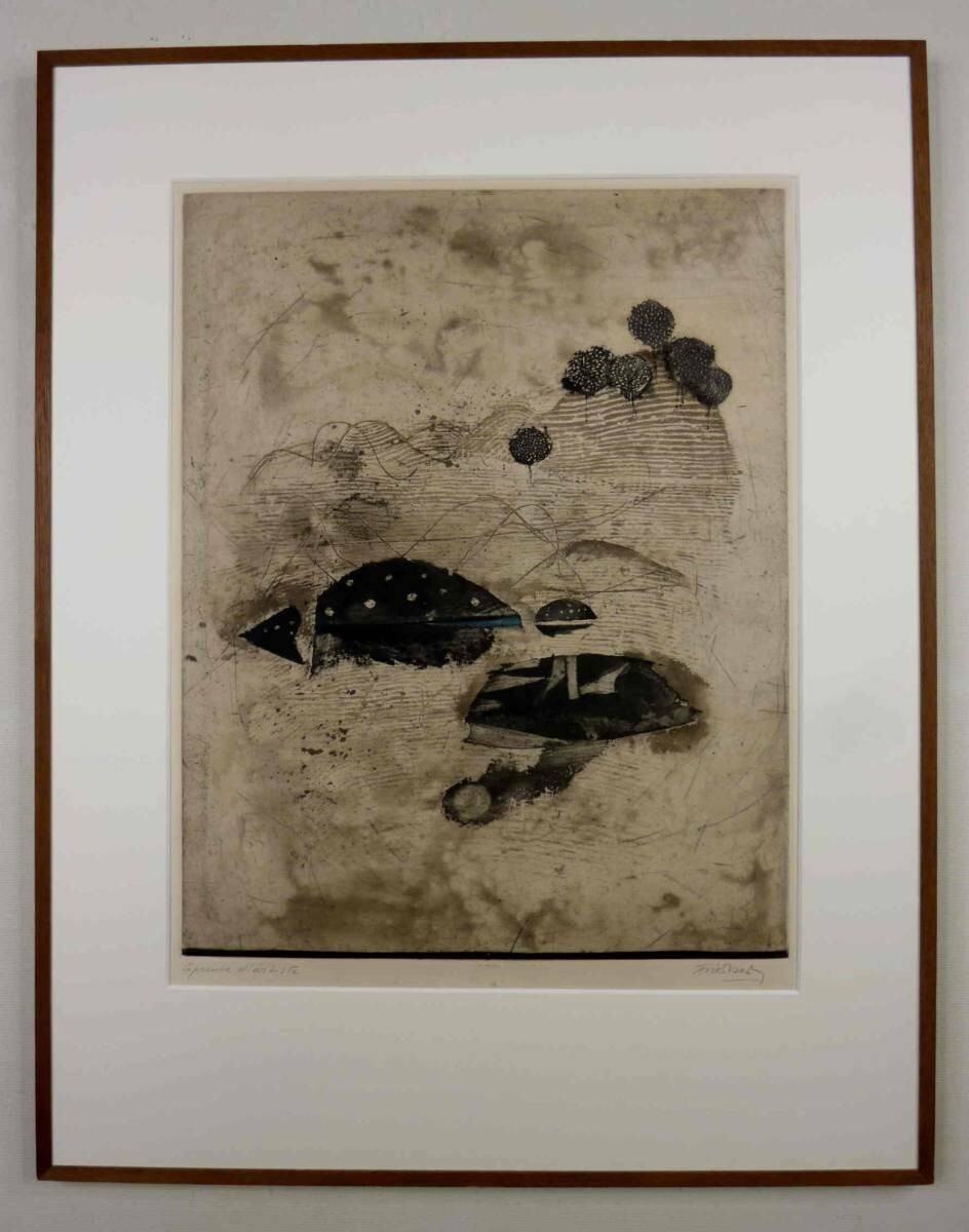 Johnny Friedlaender (German, 19121992) Original Etching 1956 Signed Framed