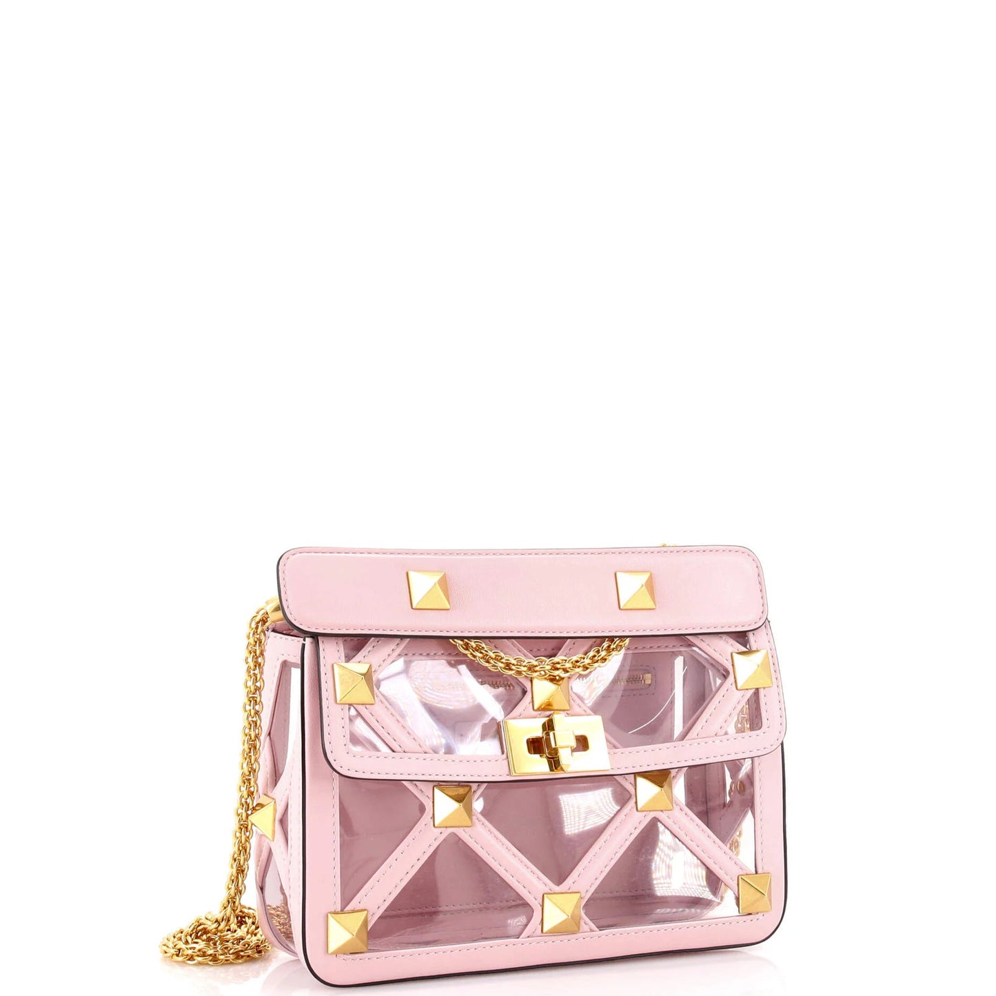 Valentino Garavani Roman Stud Flap Bag Quilted Pvc With Leather Medium