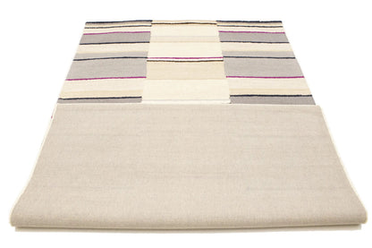 Contemporary Multicolored Stripes 5X8 Hand-Tufted