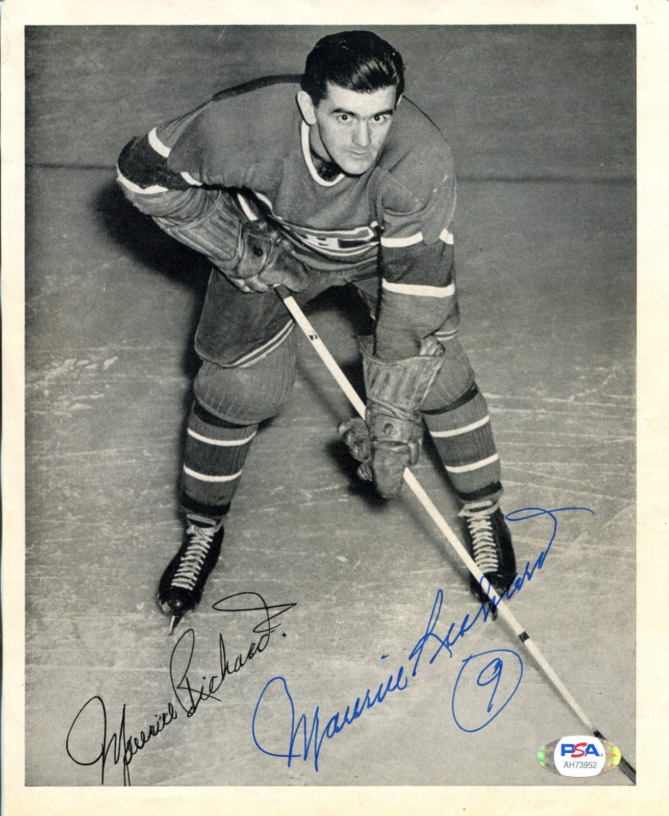 Maurice Richard Autographed 1945-54 Quaker Oats Page (Psa)