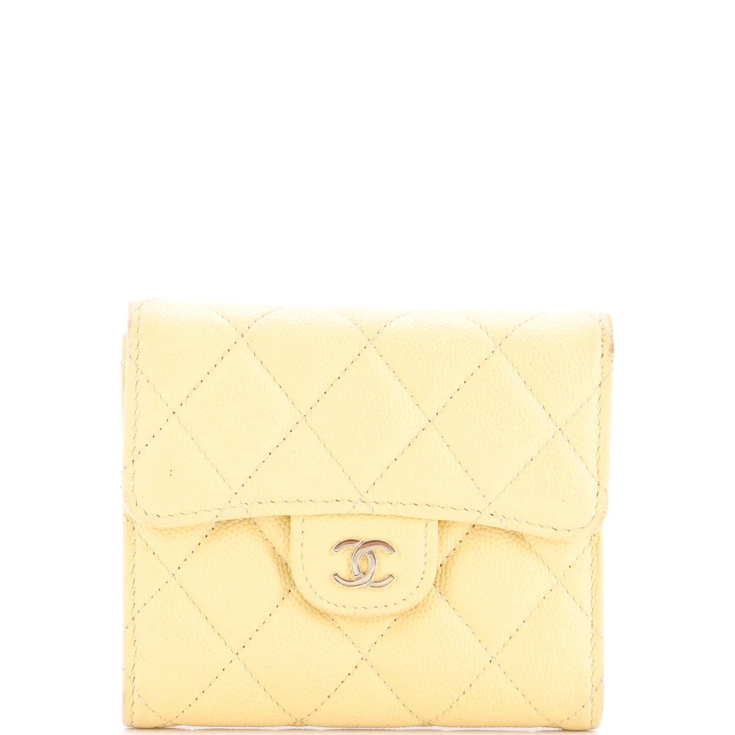 Chanel Cc Compact Classic Flap Wallet Quilted Caviar