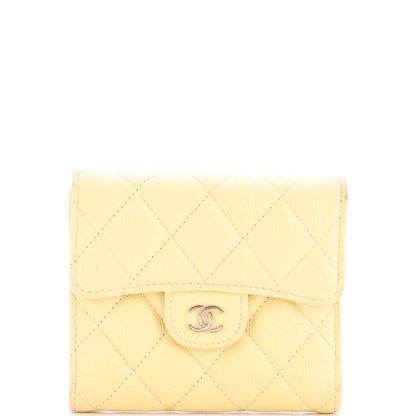 Chanel Cc Compact Classic Flap Wallet Quilted Caviar