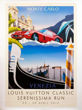 Original Razzia Lv Serenissima Run Monaco Venezia Poster Hand Signed Large