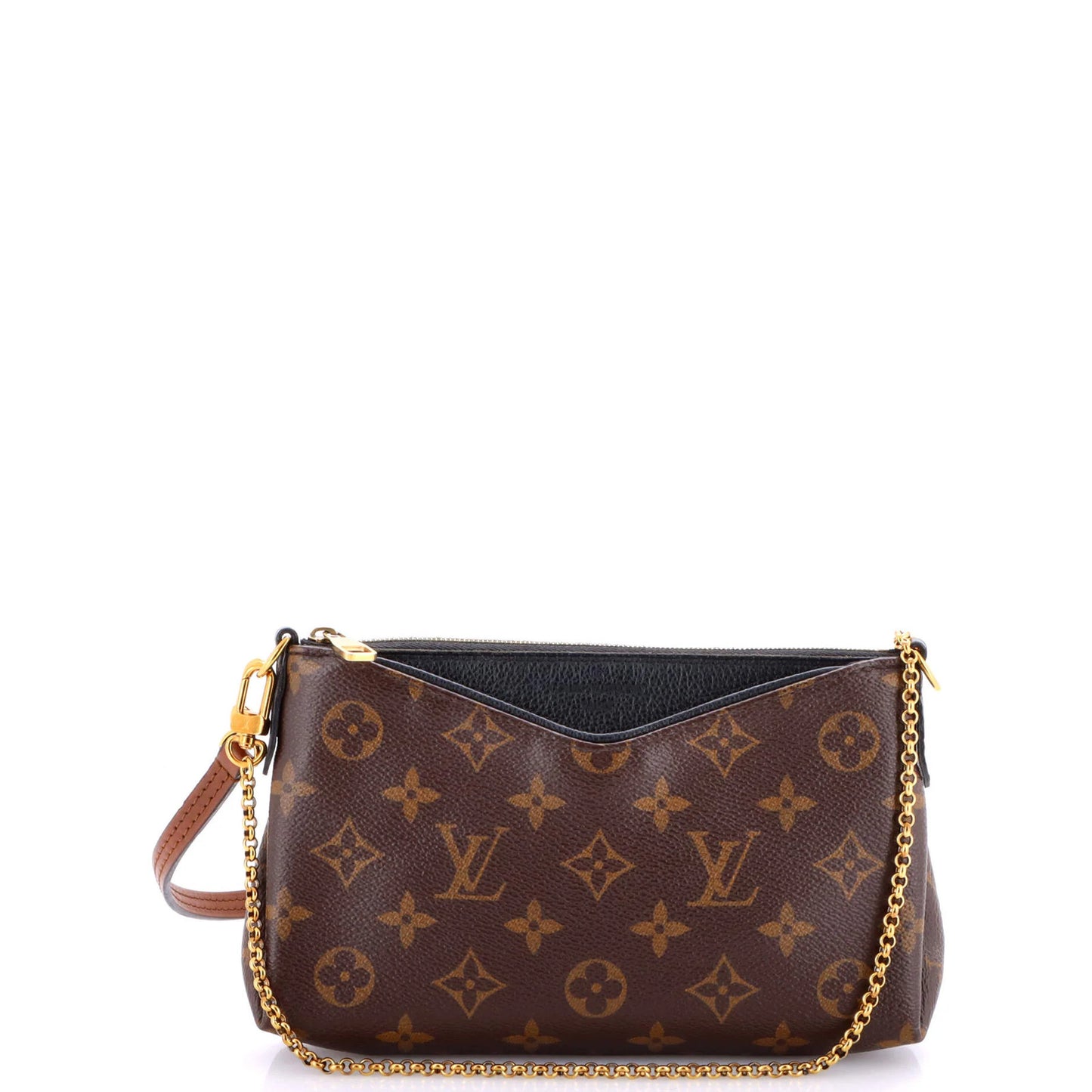 Louis Vuitton Pallas Clutch Monogram Canvas With Leather