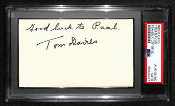 Tom Davies Cfb Hof Signed 3X5 Index Card Pitt