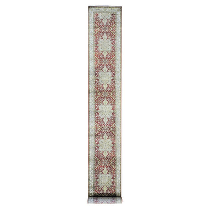 2'6"X17'10" Rust Red Kishoon Revival Wool Hand Knotted Xl Runner Rug