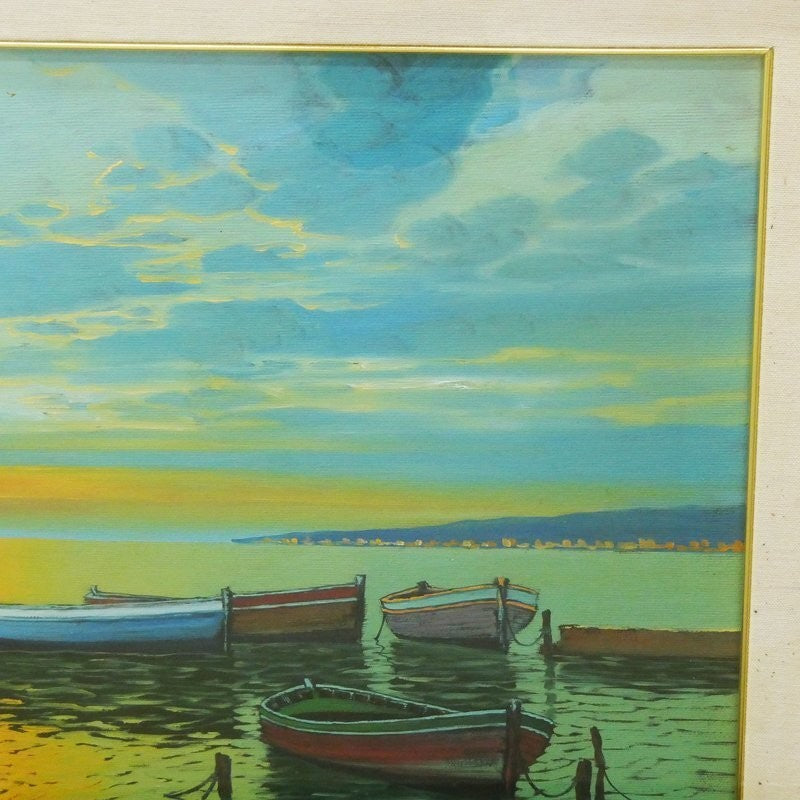 Massimo Orsucci Original Oil Canvas Signed Italian Seascape Framed COA