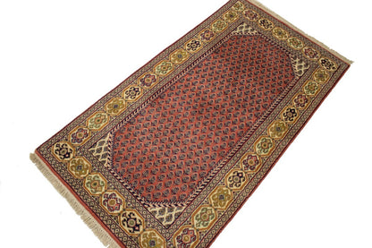 Handmade Indo-Botemir Oriental Rug Paisley Floral