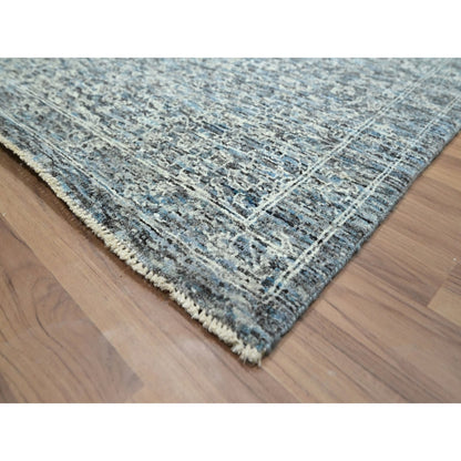 9'X12' Blue 14Th Century Influence Mamluk Design Hand Knotted Wool Rug