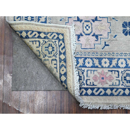 4'9"X6'9" Gray Fusion Kazak With Colorful Caucasian Design Oriental Rug