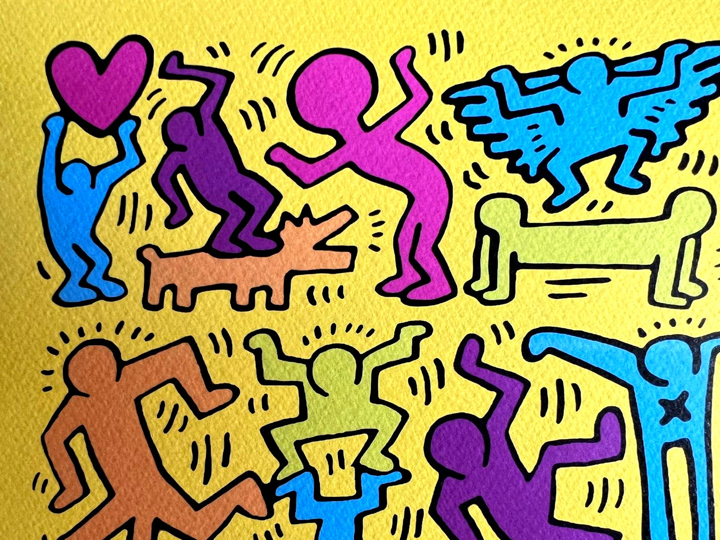 Keith Haring Lithograph Of A Coa Painting Signed