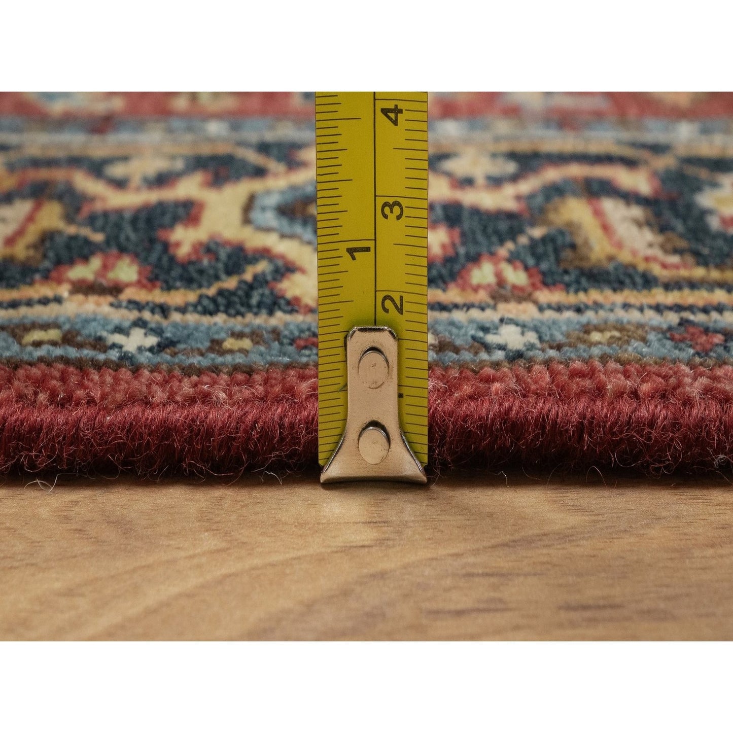 2'7"X8' Red Soft Wool Rug Antiqued Fine Heris Revival Hand Knotted Runner