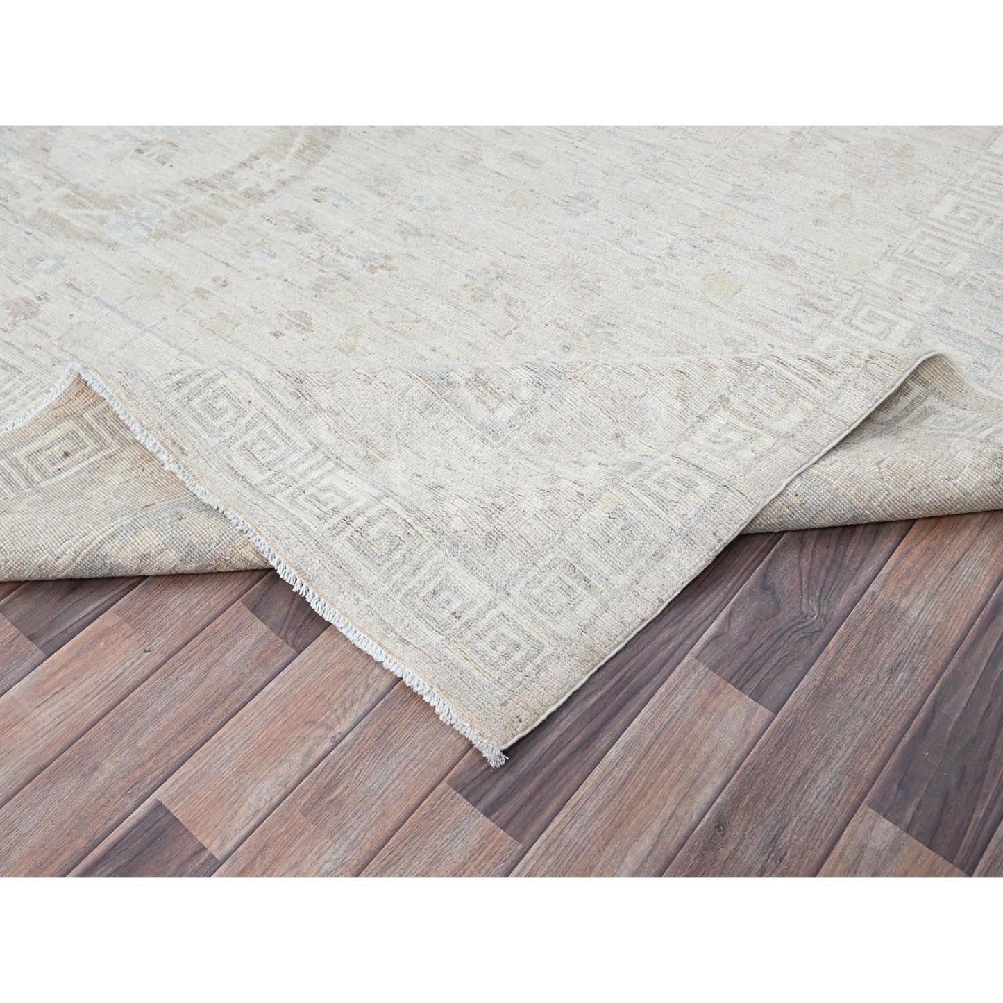9'10"X13'10" Dove White Peshawar Natural Dyes Oriental Rug
