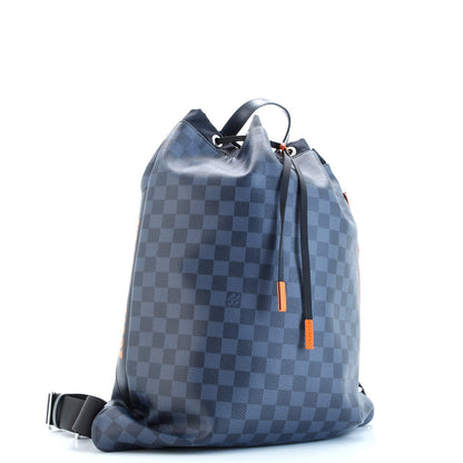 Louis Vuitton Drawstring Backpack Limited Edition Damier Cobalt Race