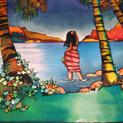 Woman Tropical Painting Original 70x100cm Landscape Moondance