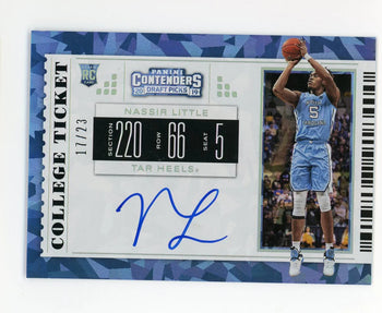 Nassir Little 2019-20 Panini Contenders Draft Picks Cracked Ice #62 Auto Rc /23
