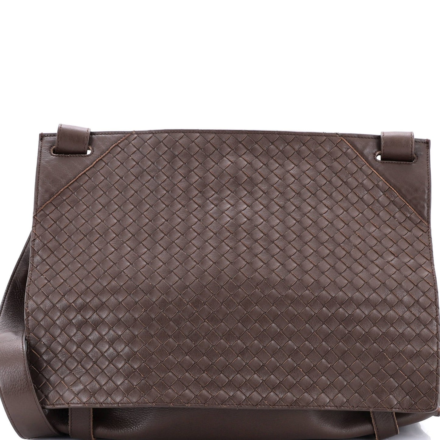 Bottega Veneta Square Panelled Messenger Bag Intrecciato Nappa Large