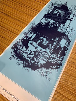 Bjorn Wiinblad Vintage Poster Winter Season Large 140X50Cm Danish Silhouette Art
