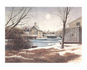 Dwight Baird The Mill In Winter Signed 