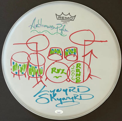 Artimus Pyle Autographed 14" Remo Drum Head (Jsa)