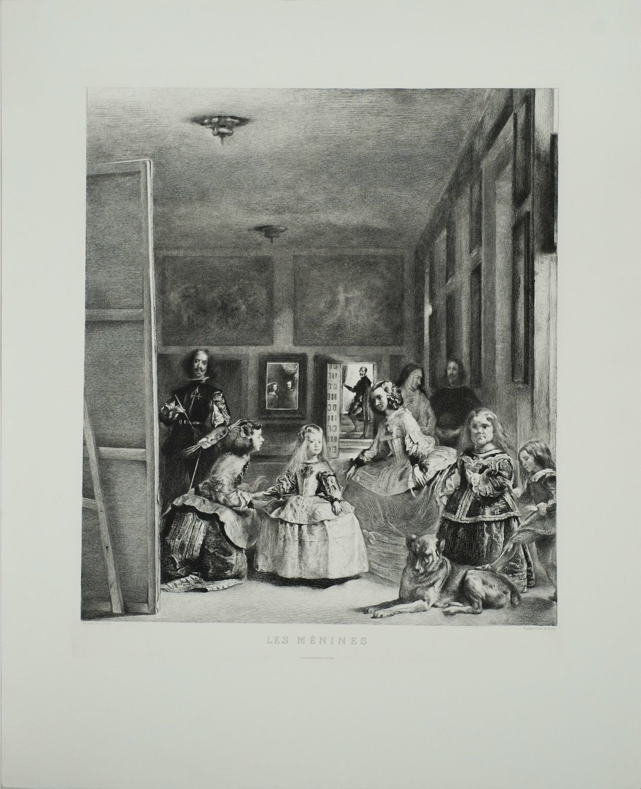 Diego Velazquez Les Menines " Etching Renaissance Gray Painter
