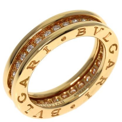 Gold BVLGARI B.zero1 1 Band Full Diamond #49 Ring K18 Yellow