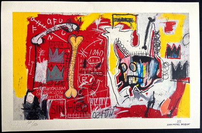 Jean-Michel-Basquiat, Coa Lithograph Signed Numbered In Pencil