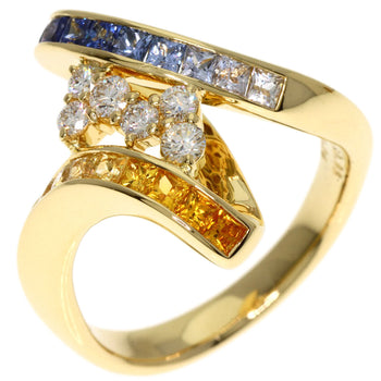 Jeunet Ring Sapphire Diamond K18 Yellow Gold