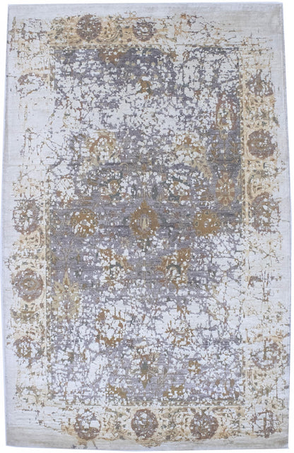 Oriental Area Rug Distressed Carpet Muted Wool Silk Bamboo 5X8 Home Dcor