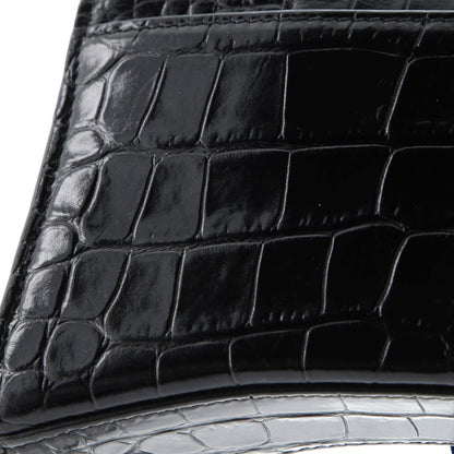 Balenciaga Hourglass Crossbody Bag Crocodile Embossed Leather Xs