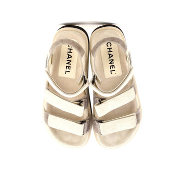 Chanel Women'S Two Strap Dad Sandals Suede