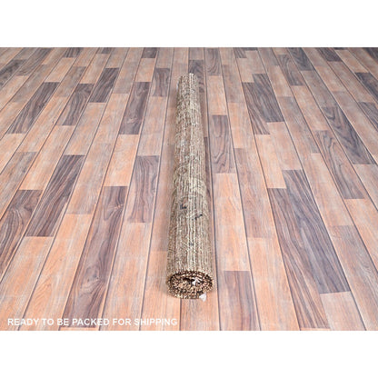 4'2"X6' Friar Brown Distressed Zoroastrian Gabbeh Wool Hand Knotted Rug