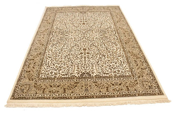 6'5X9'2 ft Hand-Knotted Floral Kirman Rug Extra