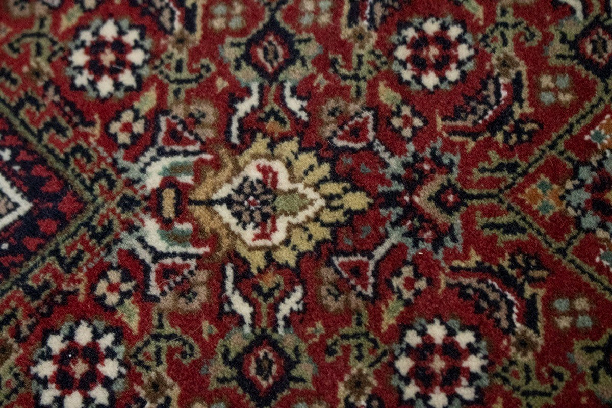 Handmade 4x6 Wool Indo-Bidjar Rug Floral Geometric Oriental Carpet