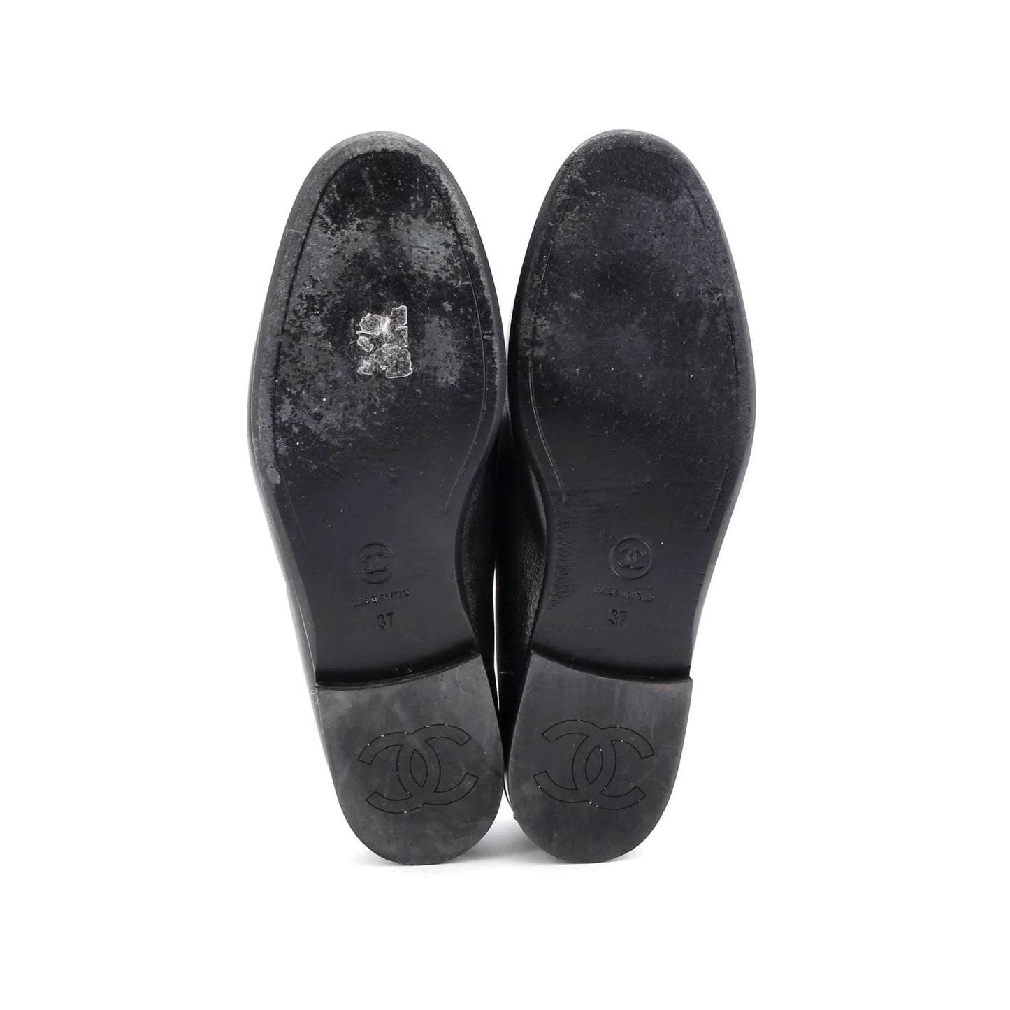 Chanel Women'S Cc Mocassin Loafers Leather With Metal