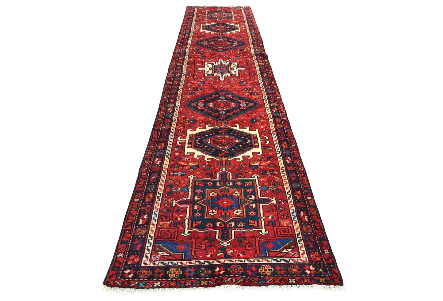 Vintage Hand-Knotted Tribal Runner Rug 3'1X12'7 Rustic Home Oriental Carpet